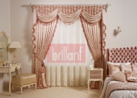 Vanilya Rengi Klasik Desenli Brillant Tül Perde Modeli 550X394